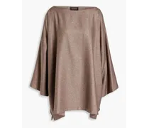 Oversized silk and cashmere-blend top - Neutral