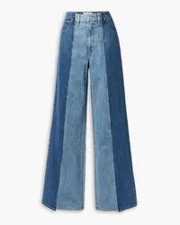 SLVRLAKE Eva two-toned high-rise wide-leg jeans - Blue Blue