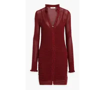 Torrens open-knit cotton mini dress - Red