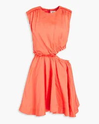 Aje. Holly cutout linen-blend mini dress - Orange Orange