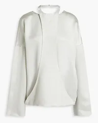 Valentino Garavani Layered metallic textured-crepe top - Metallic Metallic