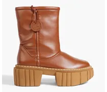 Emilie faux leather platform ankle boots - Brown