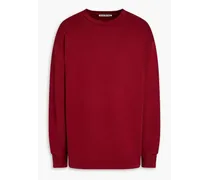 Embroidered cotton-fleece sweatshirt - Burgundy