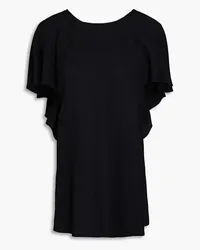 Victoria Beckham Ruffled crepe top - Black Black