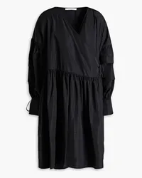 Cecilie Bahnsen Amelie gathered taffeta wrap dress - Black Black