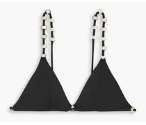 Ashia embellished triangle bikini top - Black
