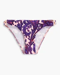 Zimmermann Tiggy embellished paisley-print low-rise bikini briefs - Purple Purple