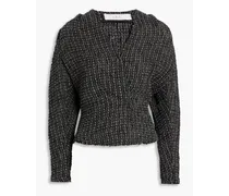 Kent pleated metallic bouclé-knit top - Gray