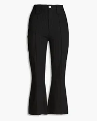 Ganni Pinstriped stretch-twill kick-flare pants - Black Black