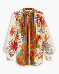 Zimmermann Ginger floral-print silk blouse - Brown Brown