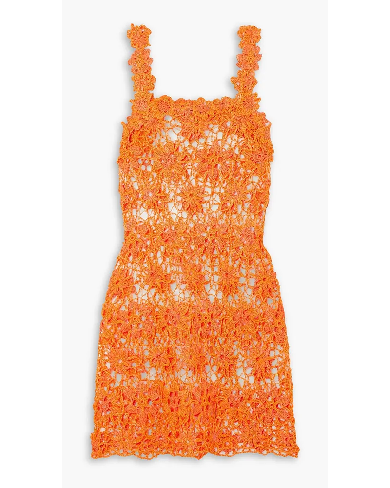 Cult Gaia Enra crochet-knit mini dress - Orange Orange