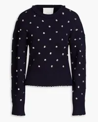 3.1 phillip lim Crystal-embellished ribbed-knit sweater - Blue Blue