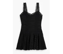 Jaen broderie anglaise cotton-blend mini dress - Black