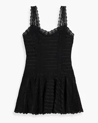 Charo Ruiz Jaen broderie anglaise cotton-blend mini dress - Black Black