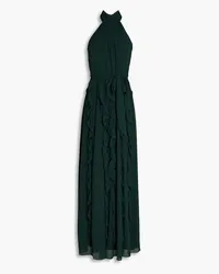 Mikael Aghal Ruffled georgette maxi dress - Green Green