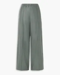 Vince Paneled leather wide-leg pants - Green Green