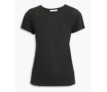 Easy True slub organic linen-jersey T-shirt - Black