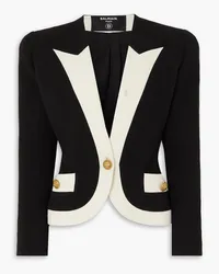 Balmain Two-tone wool-crepe blazer - Black Black