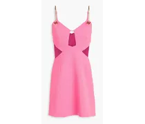 Dulce Amore chain-embellished cutout crepe mini dress - Pink