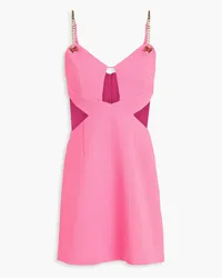 Rebecca Vallance Dulce Amore chain-embellished cutout crepe mini dress - Pink Pink