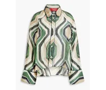 F.R For Restless Sleepers - Arpinia printed cotton-voile shirt - Green