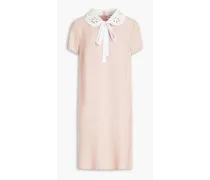 RED Valentino Broderie anglaise-trimmed crepe mini dress - Pink Pink