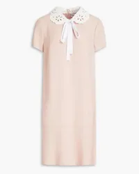 RED Valentino Broderie anglaise-trimmed crepe mini dress - Pink Pink