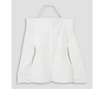 Peplo off-the-shoulder stretch-cotton poplin shirt - White