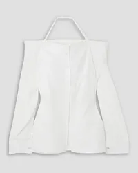 Jacquemus Peplo off-the-shoulder stretch-cotton poplin shirt - White White