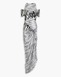 Missoni Cold-shoulder space-dyed twisted knitted maxi dress - Black Black