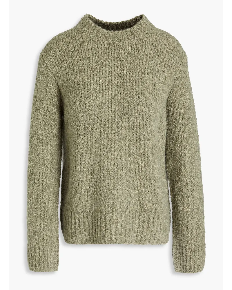 Vince Bouclé-knit merino wool, silk and cashmere-blend sweater - Green Green