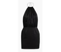 Anahita stretch-silk satin halterneck mini dress - Black