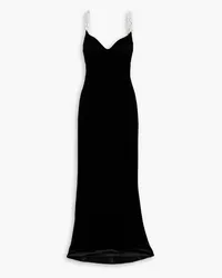 GALVAN Avedon Globe crystal-embellished velvet gown - Black Black