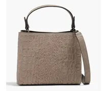 Embellished suede tote - Neutral