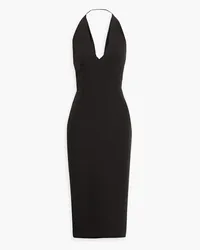 Halston Wyatt stretch-crepe halterneck midi dress - Black Black