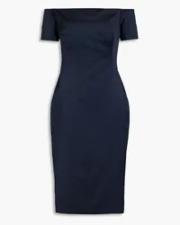 Lela Rose Off-the-shoulder satin-crepe dress - Blue Blue