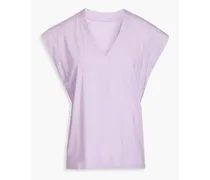 Le Mid Rise V Pima cotton-jersey T-shirt - Purple