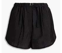 Wilfred pleated crepe shorts - Black