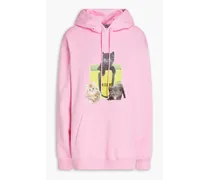 Printed French cotton-terry hoodie - Pink