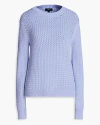 Theory Waffle-knit cotton-blend sweater - Purple Purple