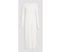 Alcaria button-detailed jersey midi dress - White