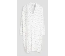 Printed crepe tunic - White