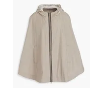 Bead-embellished shell hooded jacket - Neutral