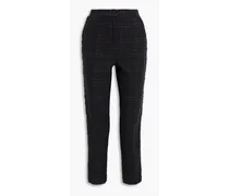 Louie metallic cotton-blend tweed tapered pants - Black