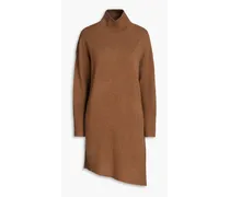 Quincy asymmetric cashmere mini dress - Brown