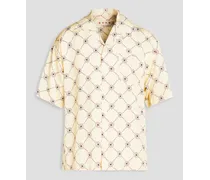 Floral-print shell shirt - Neutral