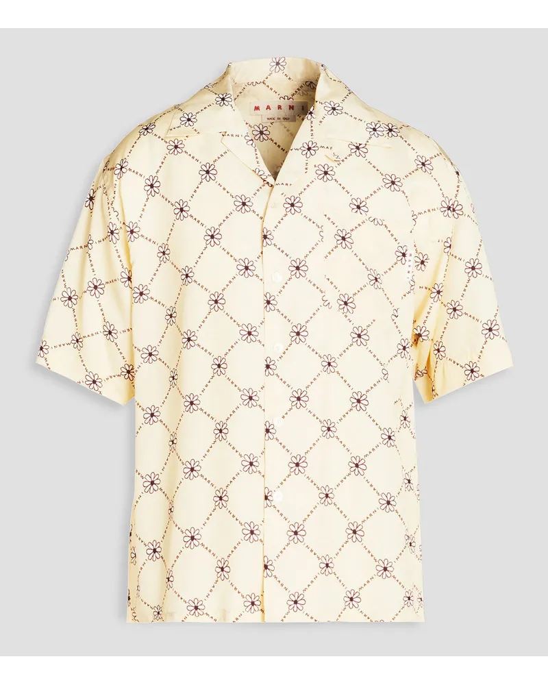 Marni Floral-print shell shirt - Neutral Neutral