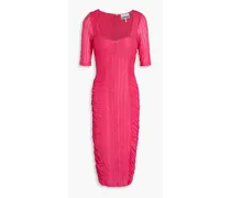 Ruched cloqué dress - Pink