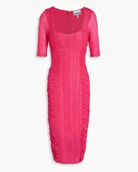 Ganni Ruched cloqué dress - Pink Pink