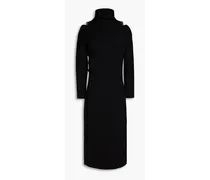 Cutout bead-embellished wool-blend jersey midi dress - Black